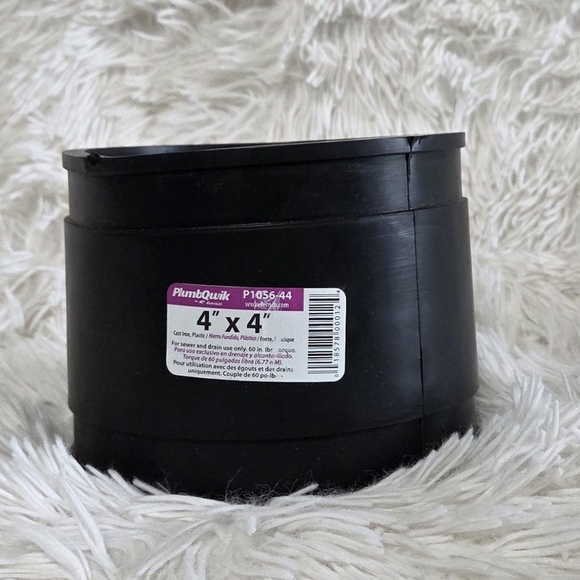 Plumbqwik p1056-44 4in. x 4in. Black Mechanical Flexible Coupling - Picture 3 of 3